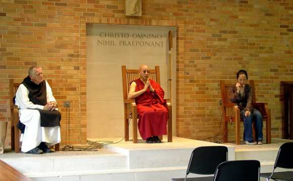 Thupten Ngodup being honored in the Abbey of Gethsemani